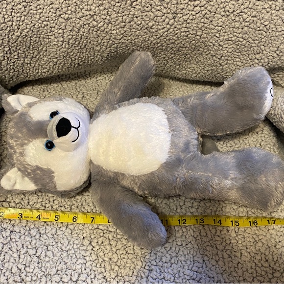 Build A Bear Wiley the Wolf Plush Toy Soft Great Wolf Lodge Grey White Blue Eyes - Picture 9 of 10